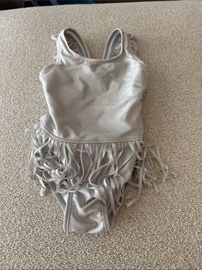 Flap Happy Cream Fringe One-Piece Swimsuit